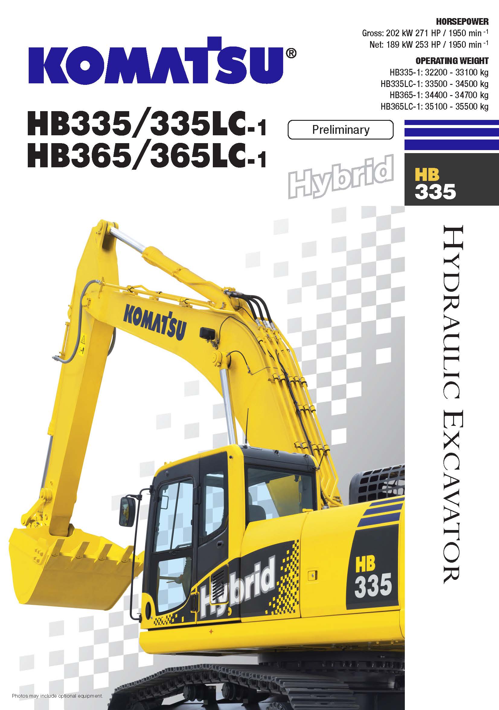Komatsu Catalogue/ Specification Sheets Hydraulic Excavator HB335-1