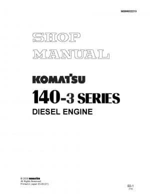 Komatsu ENGINE 140-3 SERIES Workshop Repair Service Manual PDF download