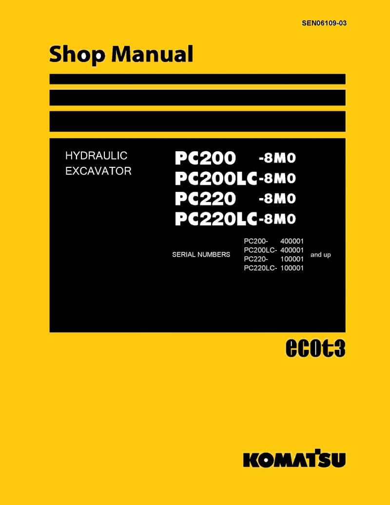 Komatsu PC200-8MO/PC220-8MO Diesel Excavator Workshop Repair Service Manual PDF download