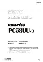 Komatsu PC58UU-3 Hydraulic Excavator Workshop Repair Service Manual PDF Download