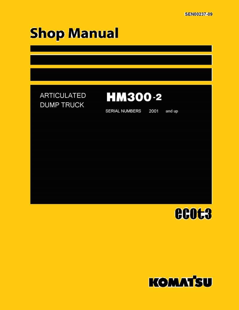 Komatsu ARTICULATED DUMP TRUCK HM300-2 Workshop Repair Service Manual PDF Download