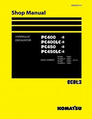 Komatsu PC400 -8 PC400LC-8 PC450 -8 PC450LC-8 Hydraulic Excavator Workshop Repair Service Manual PDF Download