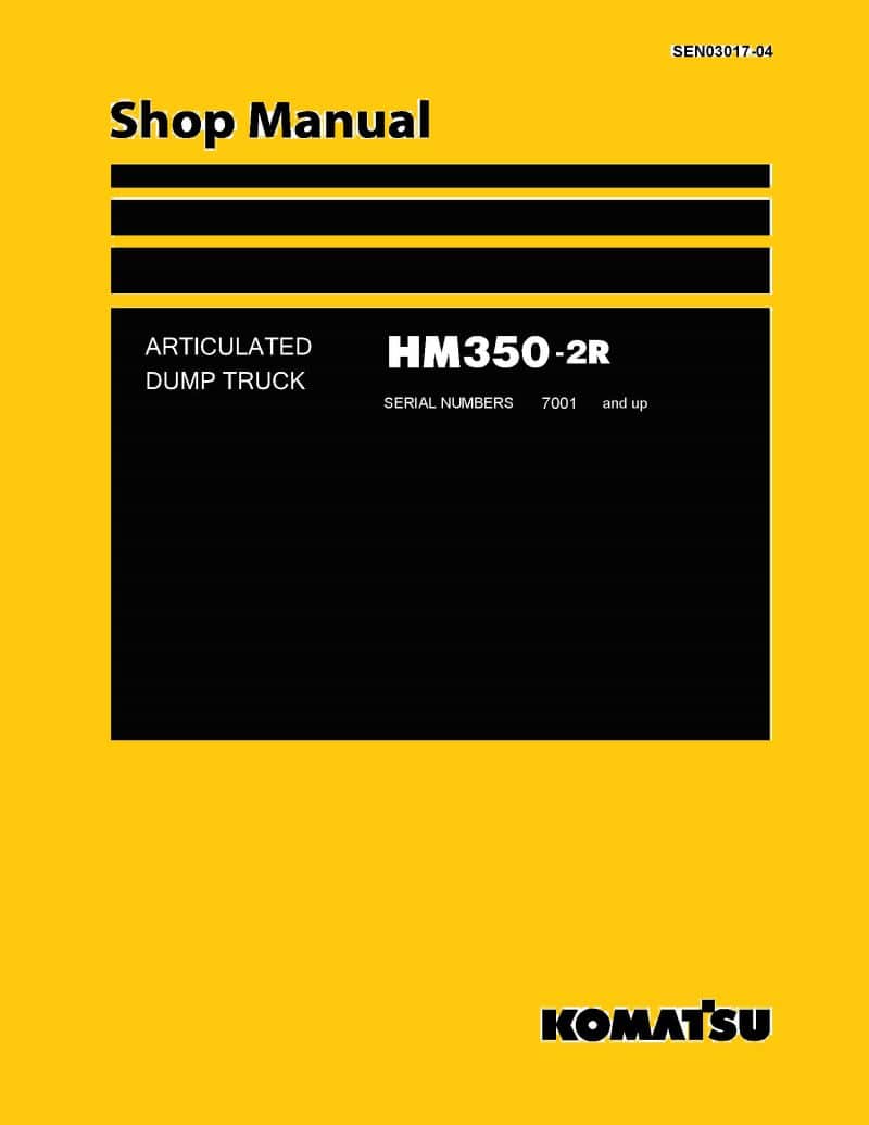 Komatsu ARTICULATED DUMP TRUCK HM350-2R Workshop Repair Service Manual PDF Download