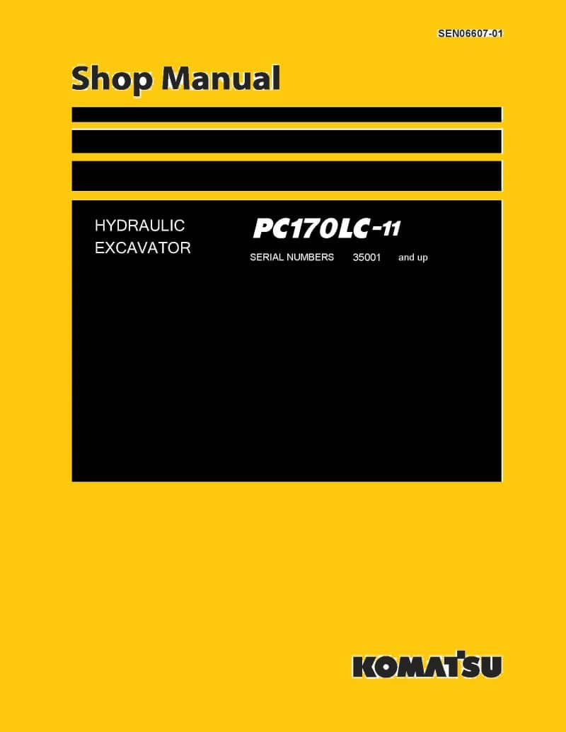 Komatsu PC170LC-11 Hydraulic Excavator Workshop Repair Service Manual PDF Download