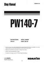 Komatsu PW140-7 Hydraulic Wheel Excavator Workshop Repair Service Manual PDF Download