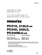 Komatsu PC210, 210-6K, PC240, 240LC, 240NLC-6K Hydraulic Excavator Workshop Repair Service Manual PDF Download