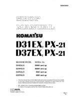BULLDOZER D31EX-21/ D31PX-21/ D37EX-21/ D37PX-21 SERIAL NUMBER 50001 and up Workshop Repair Service Manual PDF Download