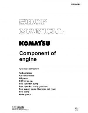 Komatsu KOMATSU COMPONENT OF ENGINE Workshop Repair Service Manual PDF Download