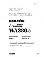 Komatsu WHEEL LOADER WA380-3 Workshop Repair Service Manual PDF Download