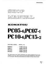 HYDRAULIC EXCAVATOR PC05-6/PC07-1/PC10-6/PC15-2 SERIAL NUMBERS 10001 and up Workshop Repair Service Manual PDF Download