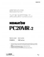 HYDRAULIC EXCAVATOR PC20MR-2 SERIAL NUMBERS 15001 and up Workshop Repair Service Manual PDF Download