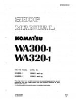WHEEL LOADER WA300-1/ WA320-1 SERIAL NUMBERS 10001 AND UP Workshop Repair Service Manual PDF Download
