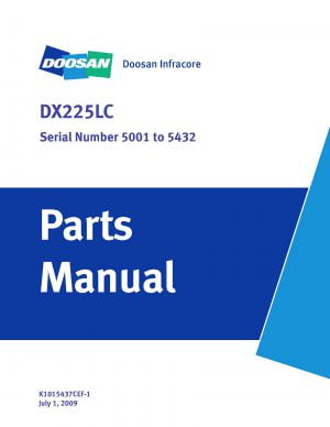 Doosan DX225LC Parts Manual Serial Number 5001 to 5432
