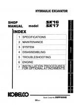 Kobelco SK16/ SK17 Hydraulic Excavator Workshop Repair Service Manual PDF Download
