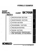 Kobelco SK70SR Hydraulic Excavator Workshop Repair Service Manual PDF Download