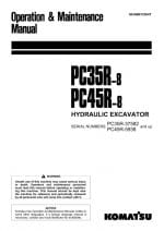 Komatsu PC35R-8/ PC45R-8 Hydraulic Excavator Operation & Maintenance Manual PDF download