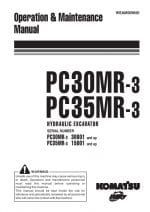 Komatsu PC30MR-3/ PC35MR-3 Hydraulic Excavator Operation & Maintenance Manual PDF download