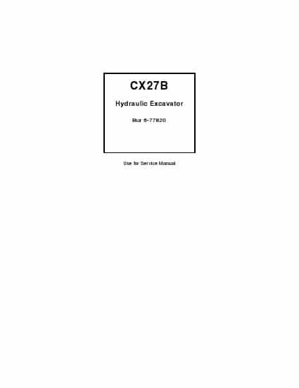 CASE CX27B HYDRAULIC EXCAVATOR Workshop Repair Service Manual PDF Download