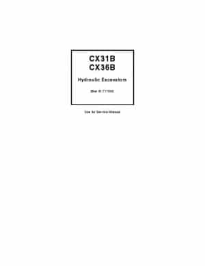 CASE CX31B/ CX36B HYDRAULIC EXCAVATOR Workshop Repair Service Manual PDF Download