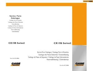 CASE CX15B Series2 Mini Excavators Part book manual PDF Download