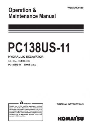 Komatsu PC138US-11 Hydraulic Excavator Operation & Maintenance Manual