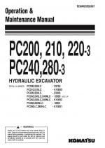Komatsu PC200-3/ PC210-3/ PC220-3/PC240-3/ PC280-3 Hydraulic Excavator Operation & Maintenance Manual