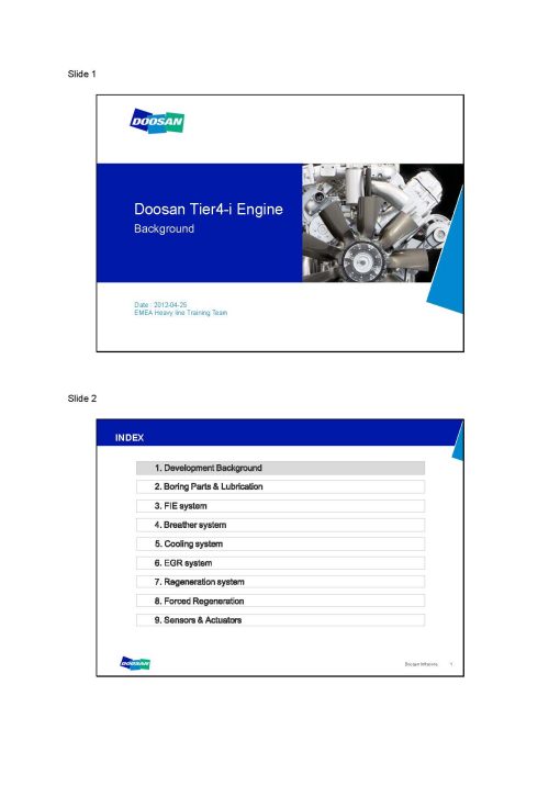Doosan TIER 4I Engine Service Training PDF Download