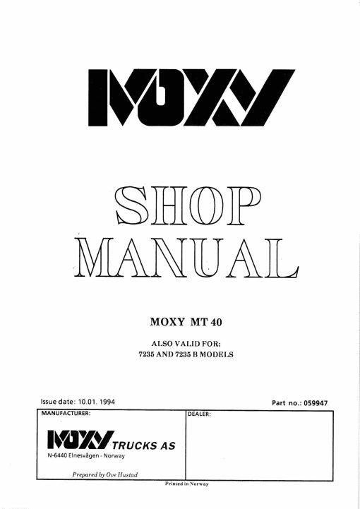 Doosan Dump Truck MT40 Shop Manual Workshop Repair Service Manual PDF Download
