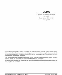 Doosan Wheel Loader DL500 Operation & Maintenance Manual PDF download