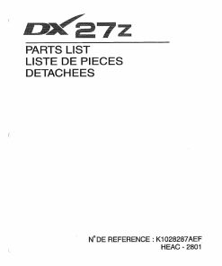 DOOSAN DX27Z Mini Excavator Parts Manual PDF download