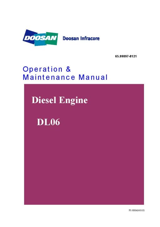 Doosan Engine DL06 Operation & Maintenance Manual PDF download