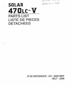 DOOSAN Solar 470LC-V Excavator Parts Manual PDF download