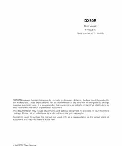 DOOSAN EXCAVATOR DX60R Workshop Repair Service Manual PDF Download