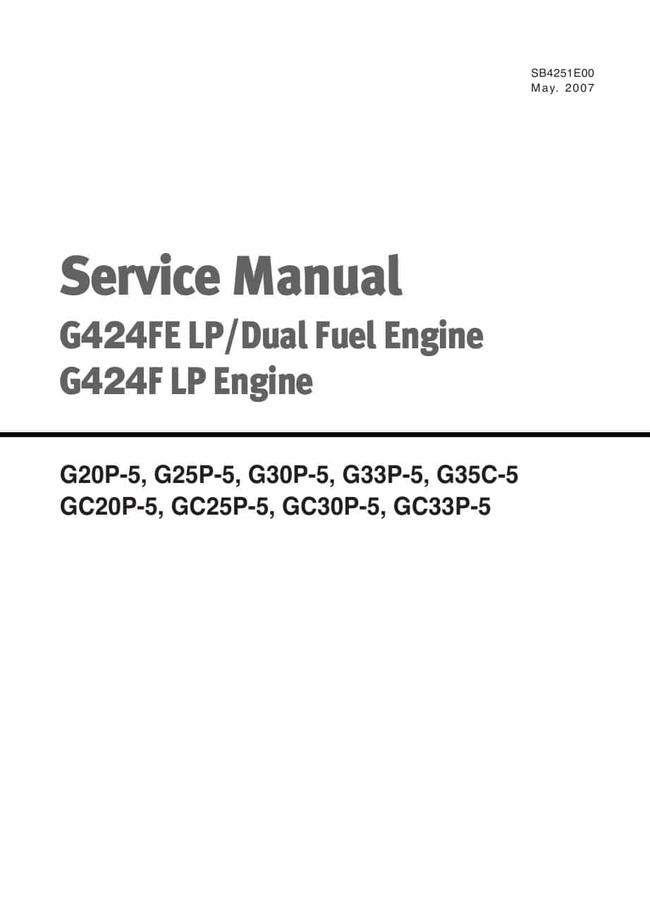 Doosan Forklift Service Manual G424FE LPDual Fuel Engine G424F LP Engine Workshop Repair Service Manual PDF Download