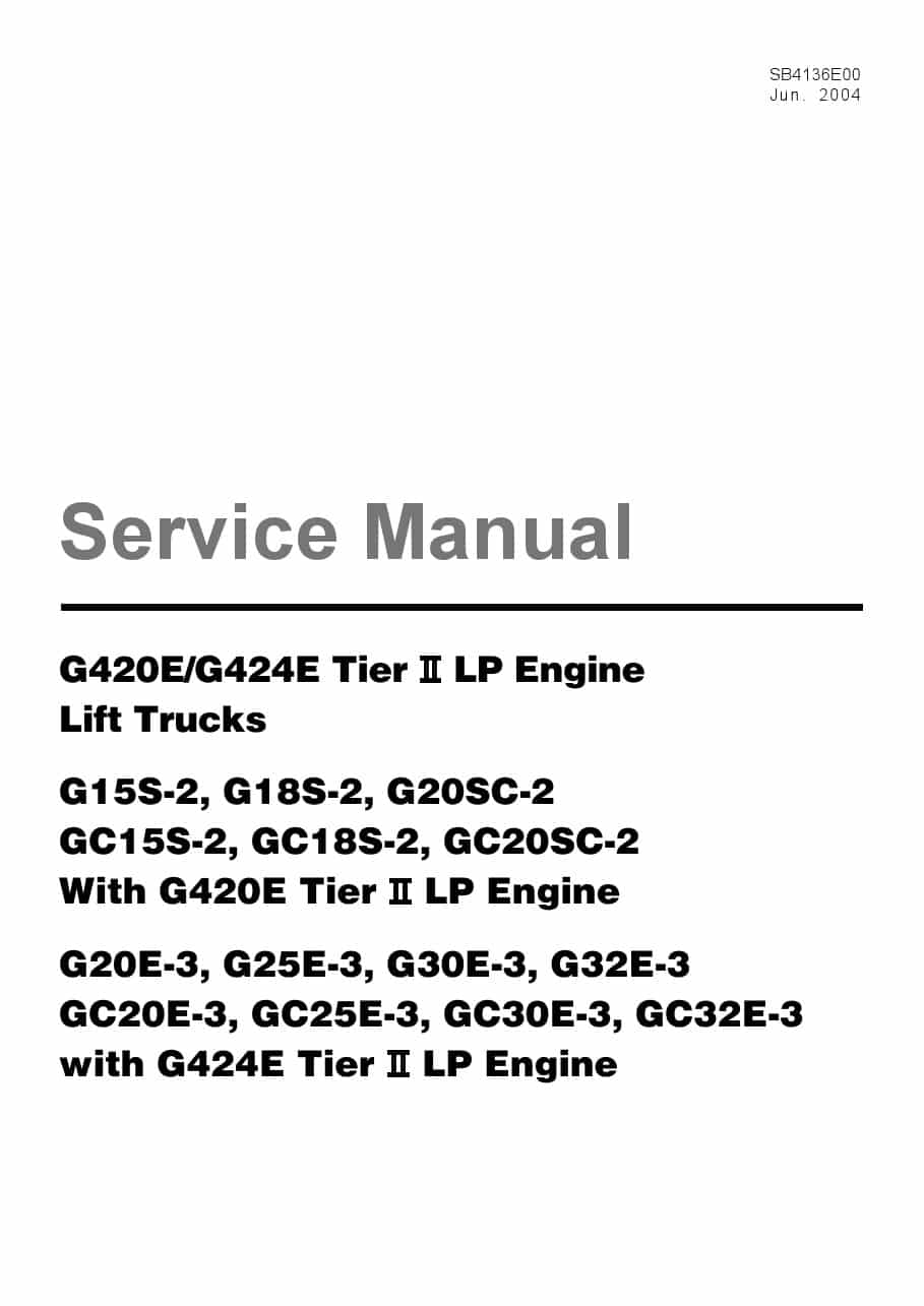 Doosan G420E G424E Tier LP Engine Lift Trucks Workshop Repair Service Manual PDF Download
