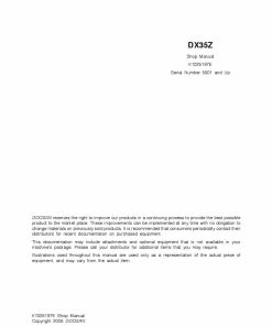 DOOSAN MINI EXCAVATOR DX35Z Workshop Repair Service Manual PDF Download