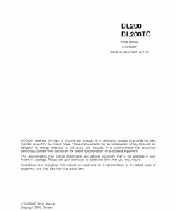 Doosan Wheel Loader DL200 DL200TC Shop Manual Workshop Repair Service Manual PDF Download