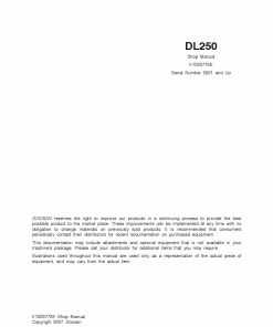 Doosan Wheel Loader DL250 Shop Manual Workshop Repair Service Manual PDF Download