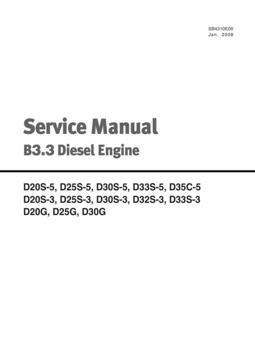 Doosan Diesel Engine Service Manual B3.3 Workshop Repair Service Manual PDF Download