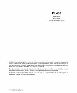 Doosan Wheel Loader DL400 Shop Manual Workshop Repair Service Manual PDF Download