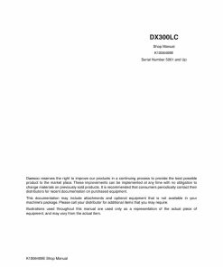 Doosan CRAWLER EXCAVATOR DX300LC Workshop Repair Service Manual PDF Download