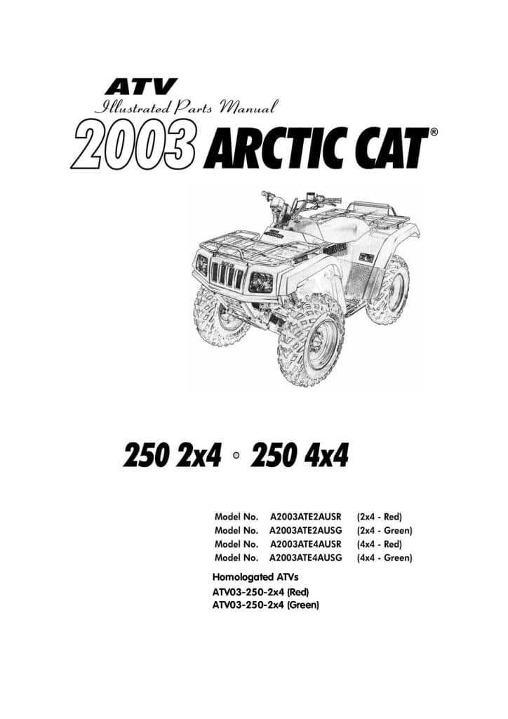 ARCTIC CAT 2003 250 homologiert part manual PDF Download