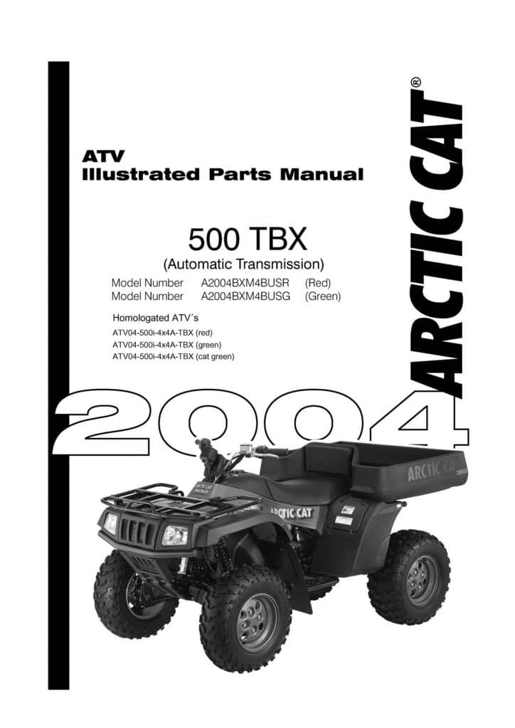 ARCTIC CAT 2004 ATV 500 TBX homologiert part manual PDF Download