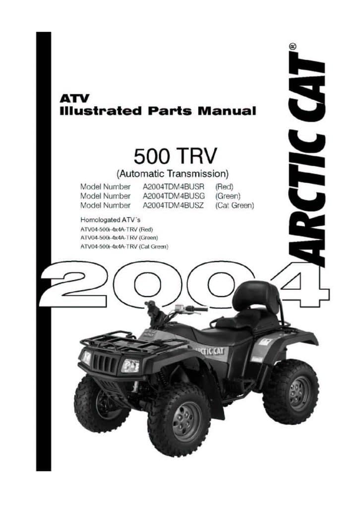 ARCTIC CAT 2004 ATV 500 TRV homologiert part manual PDF Download