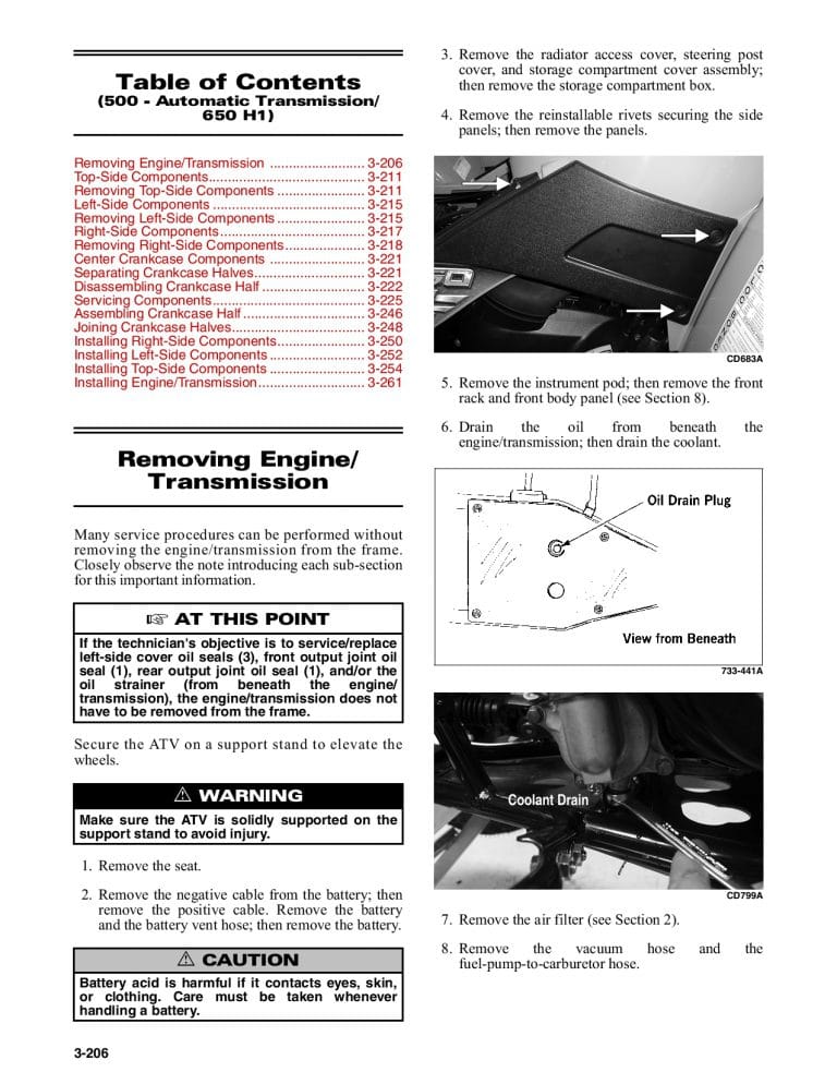 ARCTIC CAT 2005 ATV Service Manual 250 up to 650 H1 & Twin Part 2 Service manual PDF Download