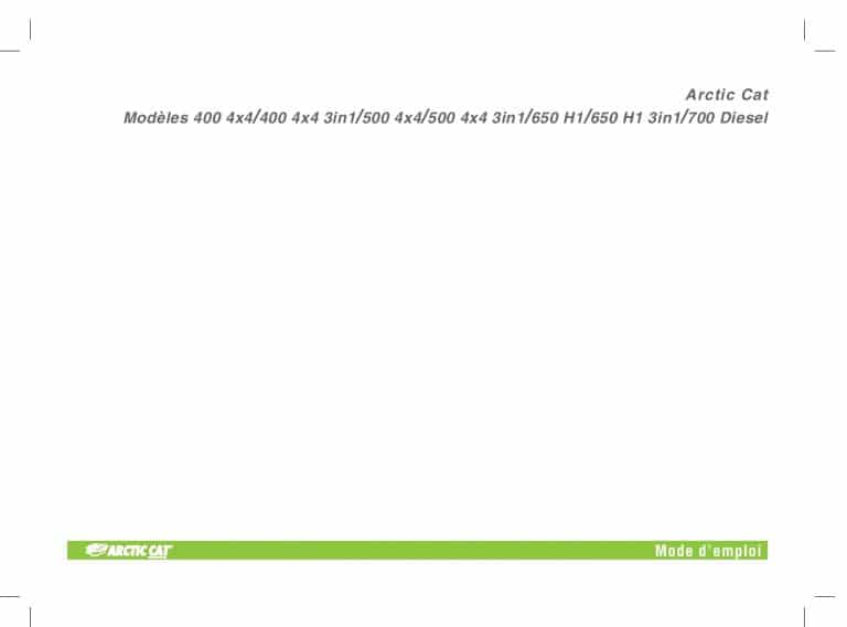 ARCTIC CAT 2008 400-700 FR Operation manual PDF Download