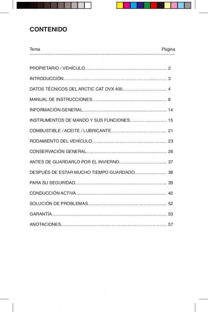 ARCTIC CAT 2008 400 DVX ES Operation manual PDF Download