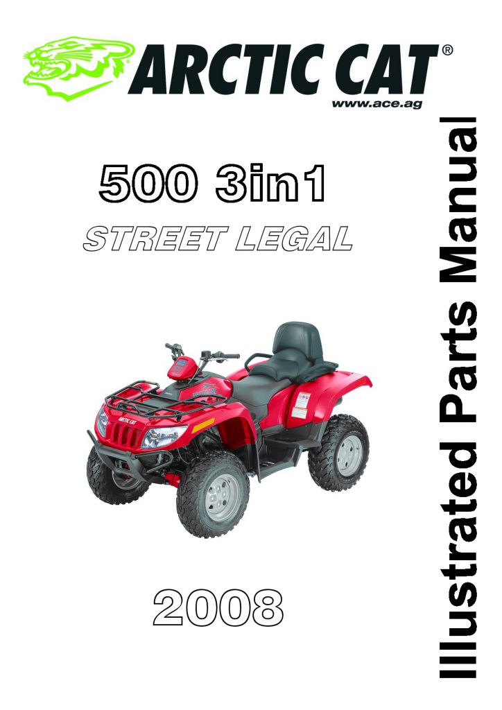 ARCTIC CAT 2008 500 TRV (3in1) Street Legal part manual PDF Download