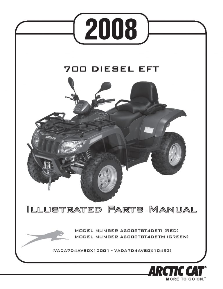 ARCTIC CAT 2008 700 Diesel EGR Street Legal part manual PDF Download