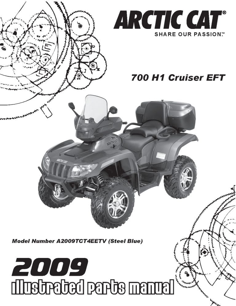 ARCTIC CAT 2009 700 H1 EFI Cruiser EFT Street Legal part manual PDF Download